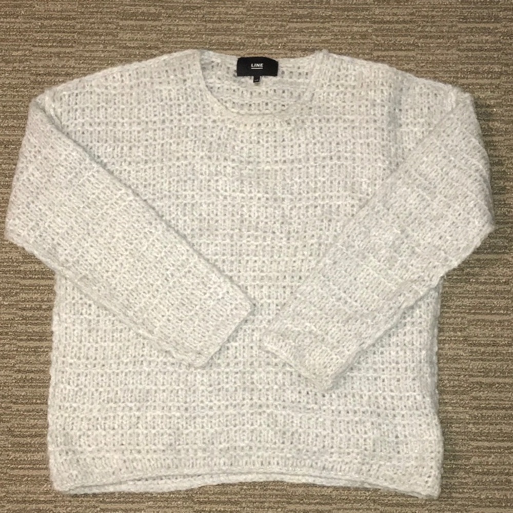 Pale Blue Line Oversized Sweater